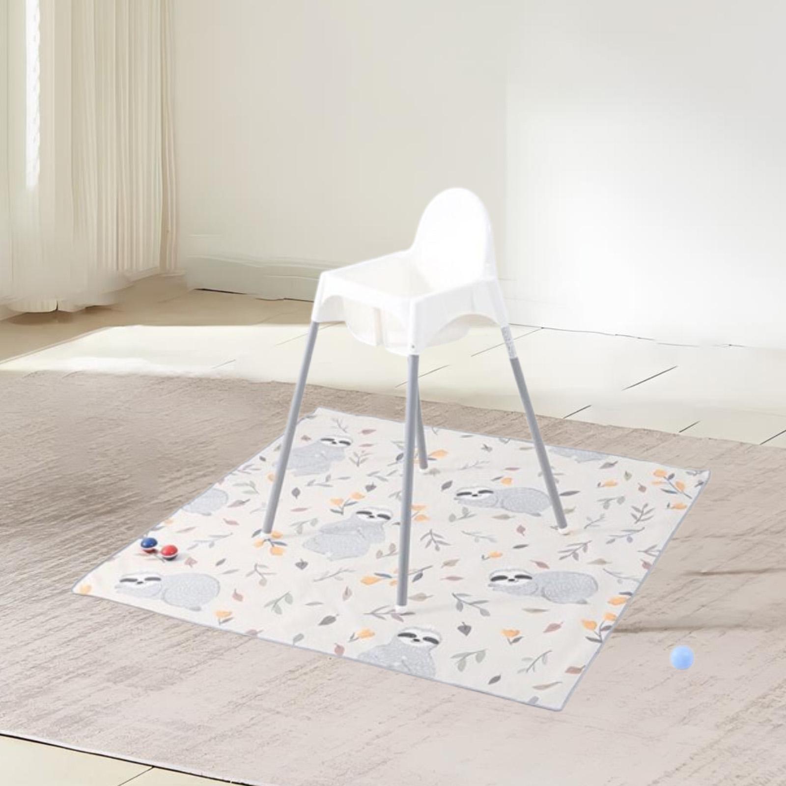 Highchair Splash Mat - Washable Anti Slip High Chair Floor