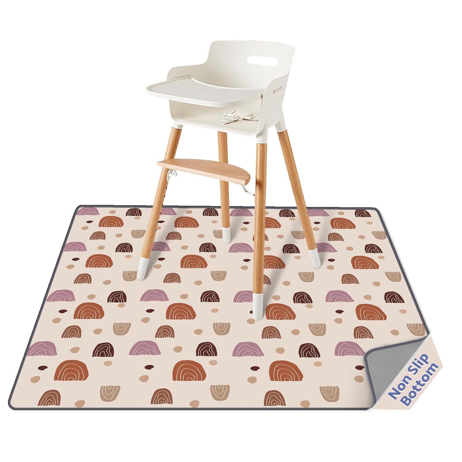 Highchair Splash Mat - Boho Rainbow Baby Splat Mat for