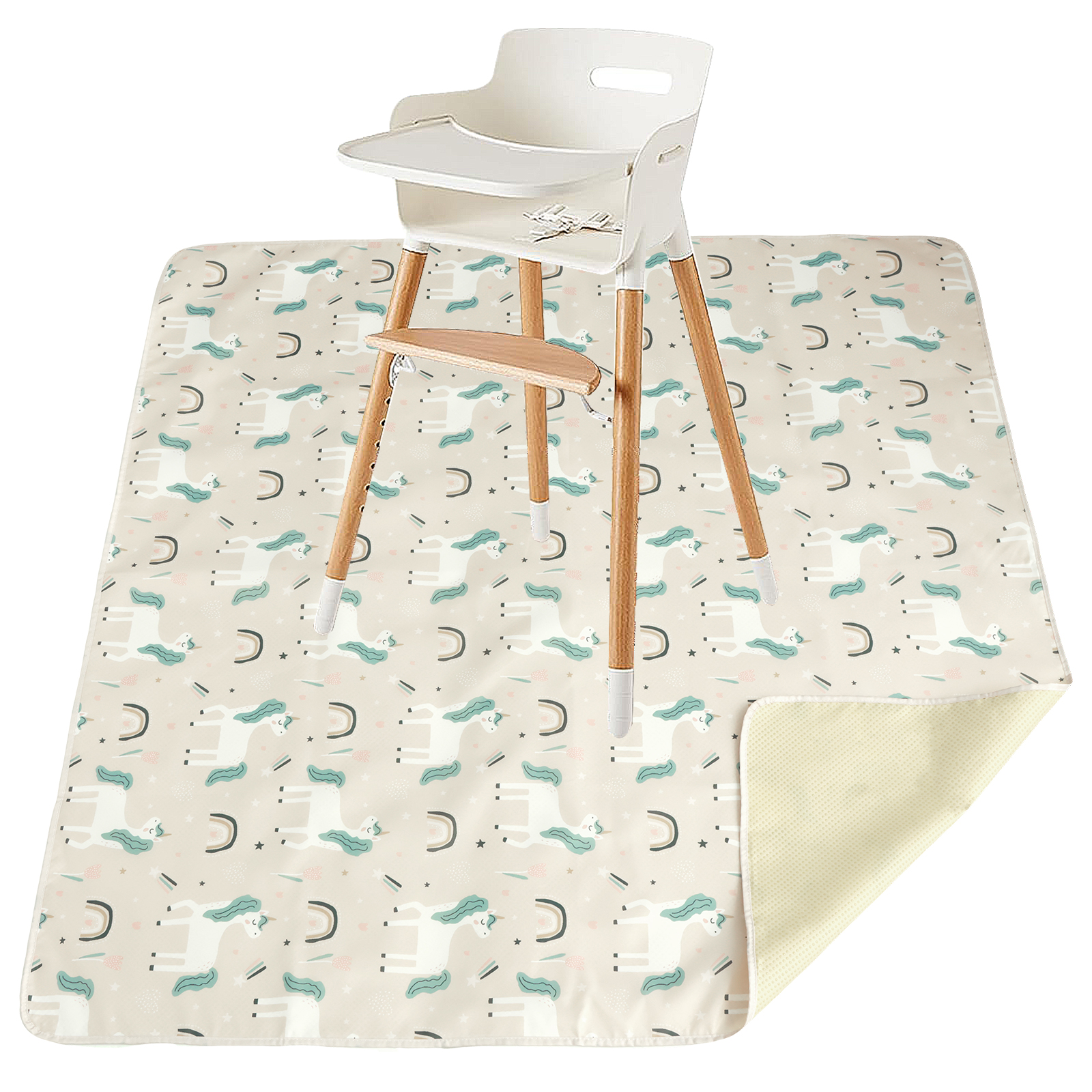 Highchair Splash Mat - Baby High Chair Splat Mat Portable