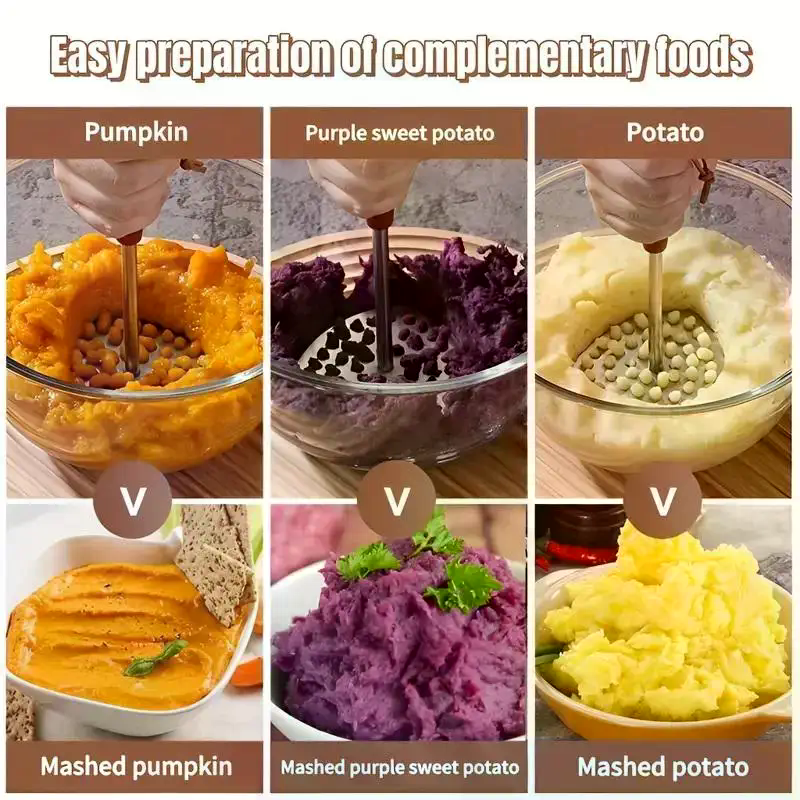 Baby Food With Sweet Potato - 201 Stainless Steel Mashed Potato Press,
