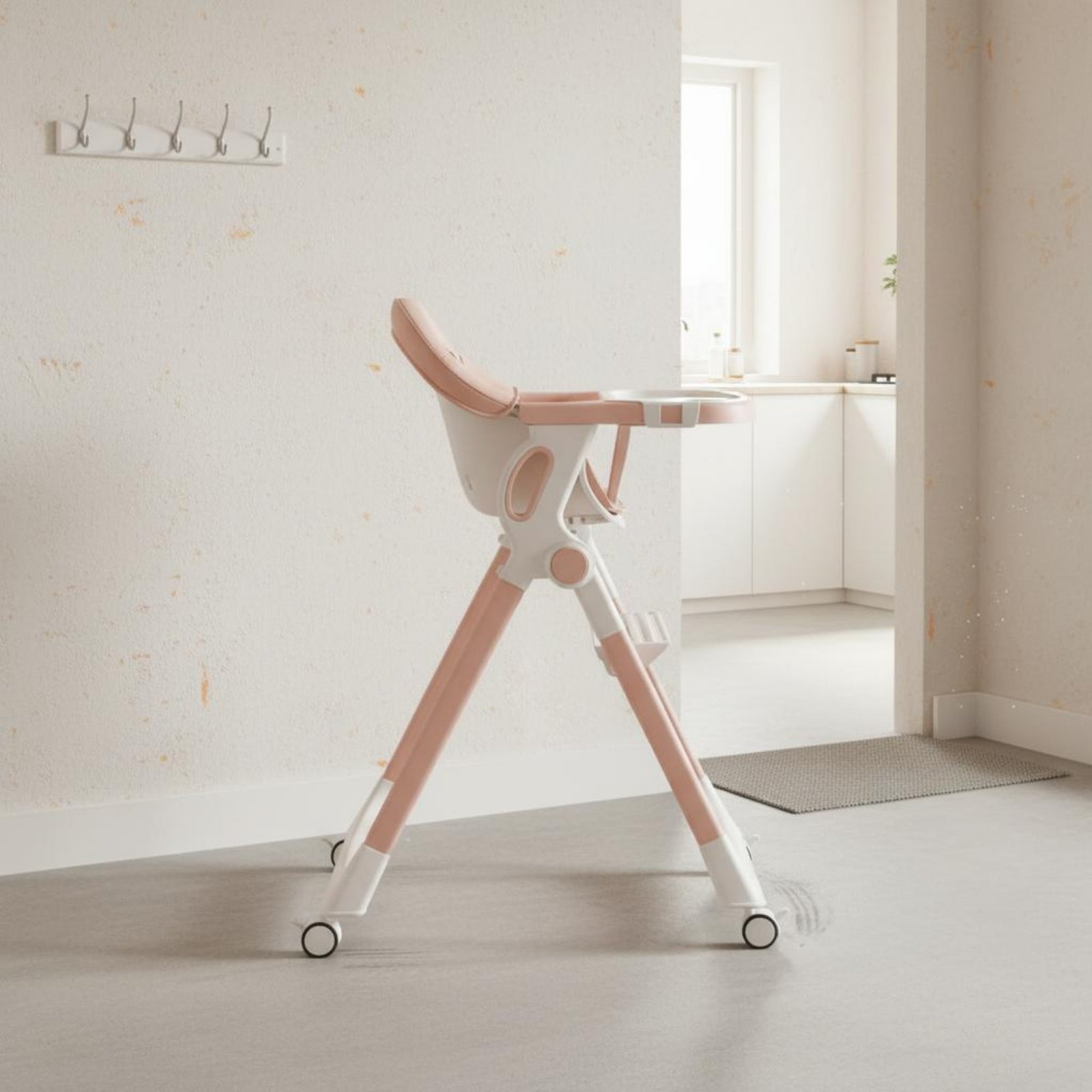 Baby Food Chair - Adjustable Baby Dining Chair Locking Wheels