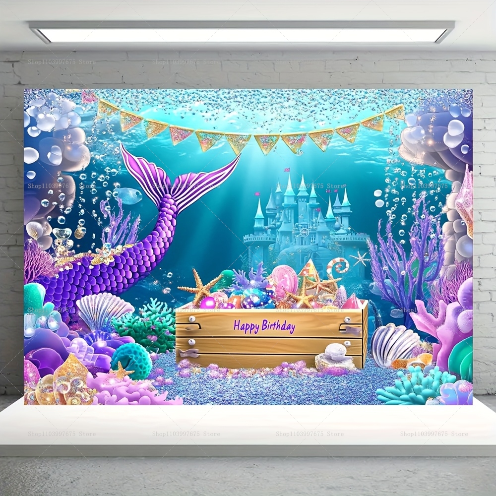 Mermaid Party Backdrops Childr - Baby Food Processor avaliação e preço
