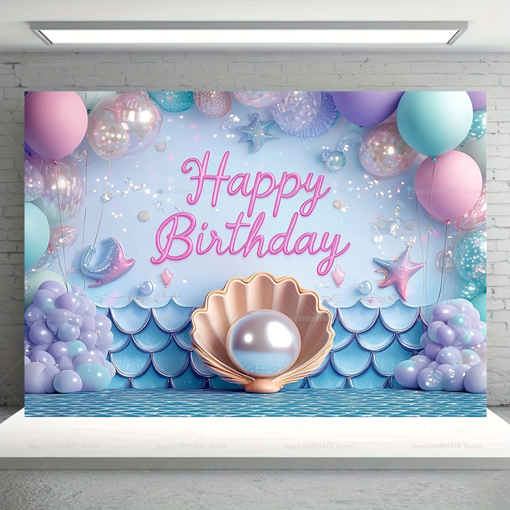 Mermaid Party Backdrops Childr - Baby Food Processor avaliação e preço