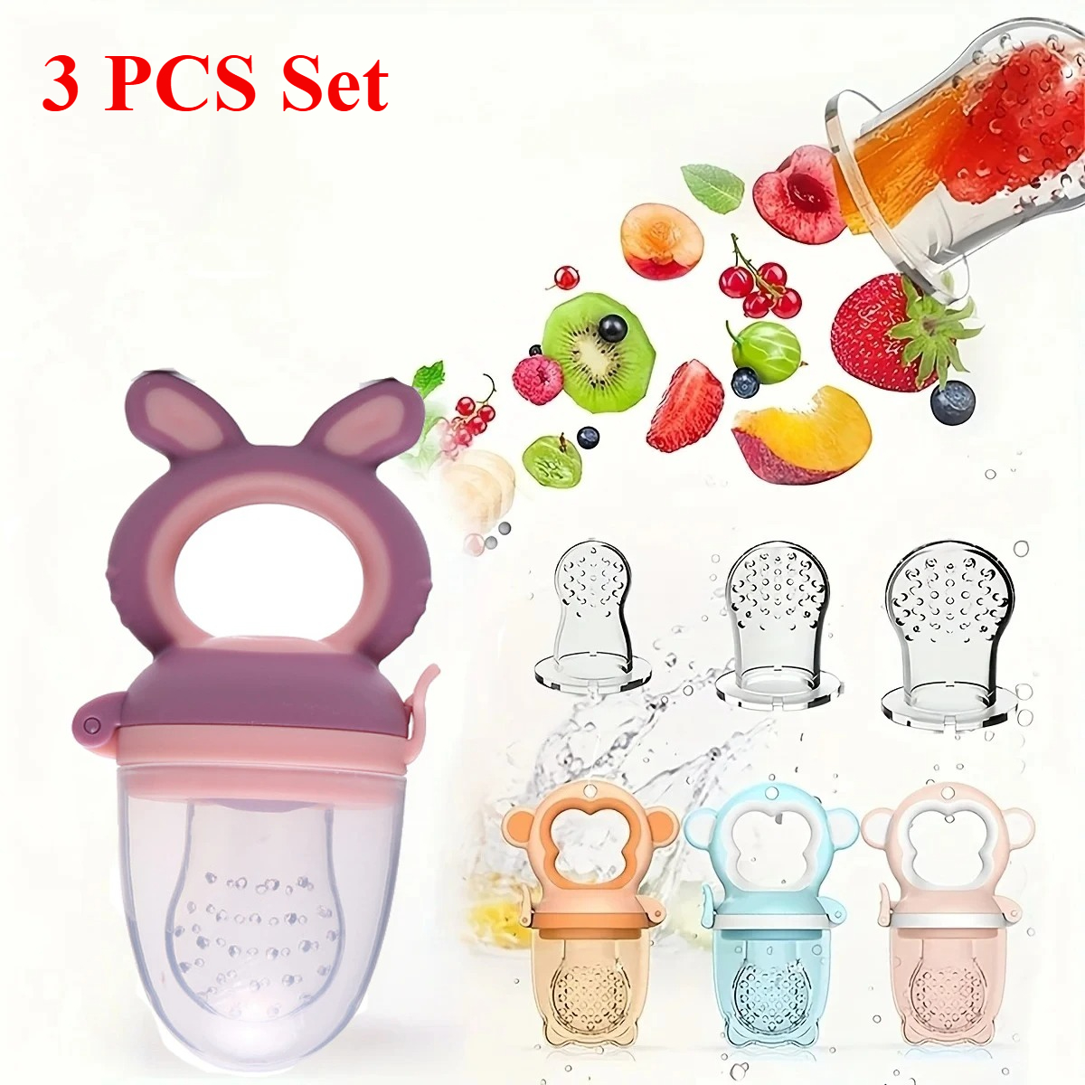 3pcs/set Rabbit-Shape Baby Fru - Mesh Feeder Bag avaliação e preço