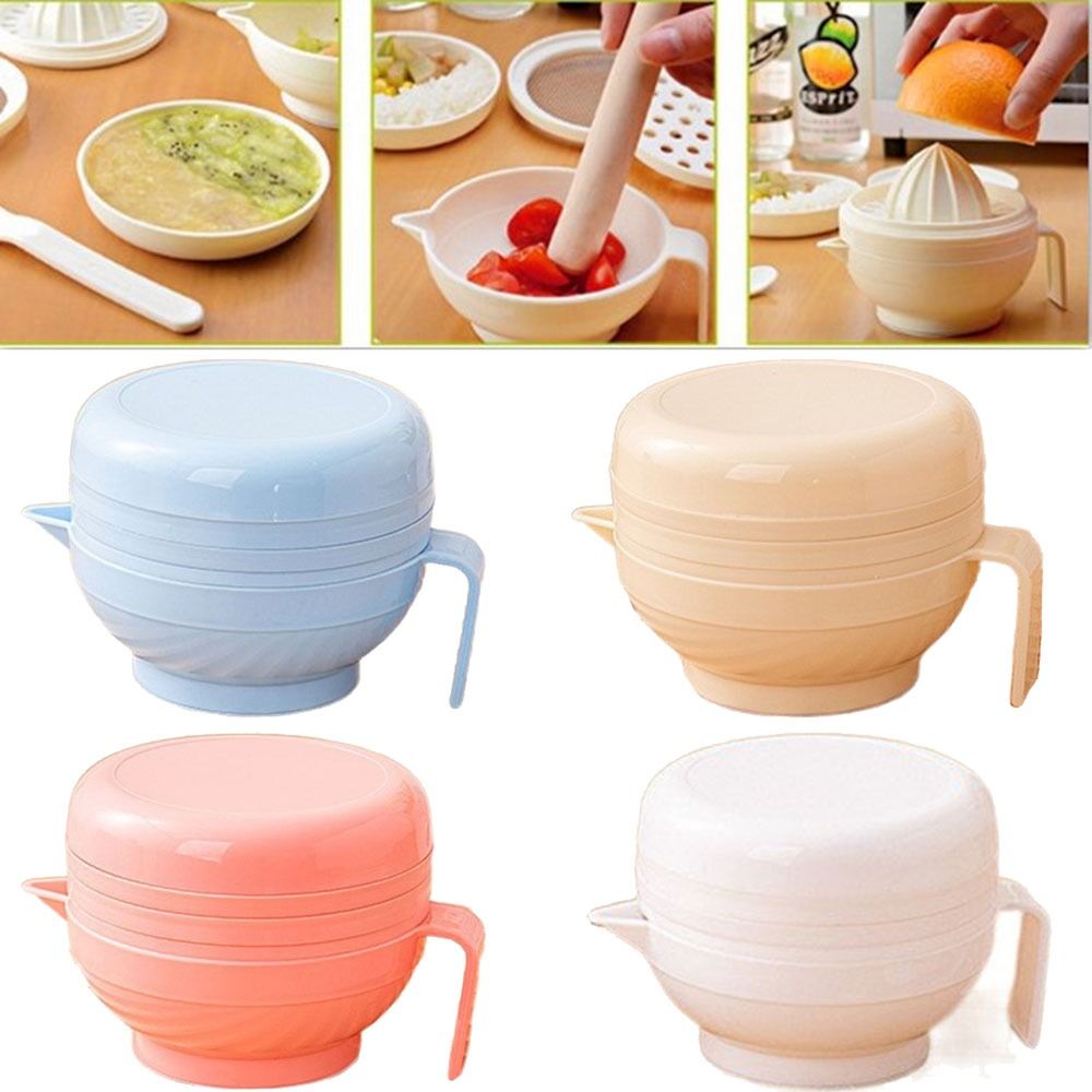 7Pcs Portable Food Grinding Bo - Baby Food Grinding Bowl avaliação e preço