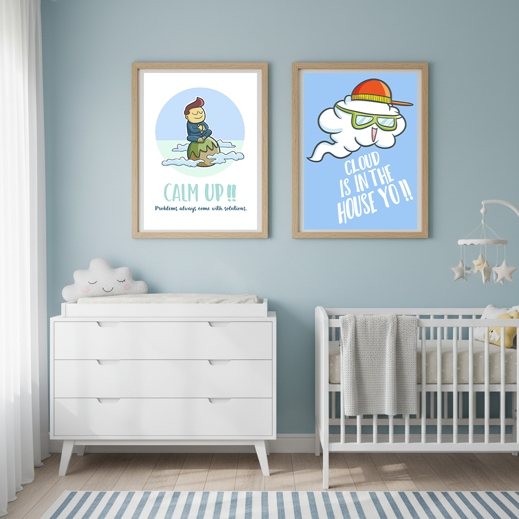 1pc frameless Cartoon Nursery  - Baby Food Quote avaliação e preço