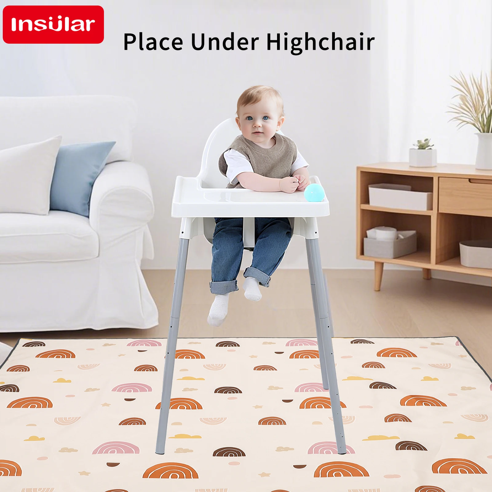 Children's Under High Chair Sp - Highchair Splash Mat avaliação e preço