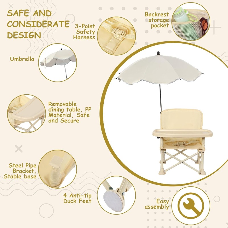 Baby Outdoor Beach Chair with  - Baby Food Chair avaliação e preço