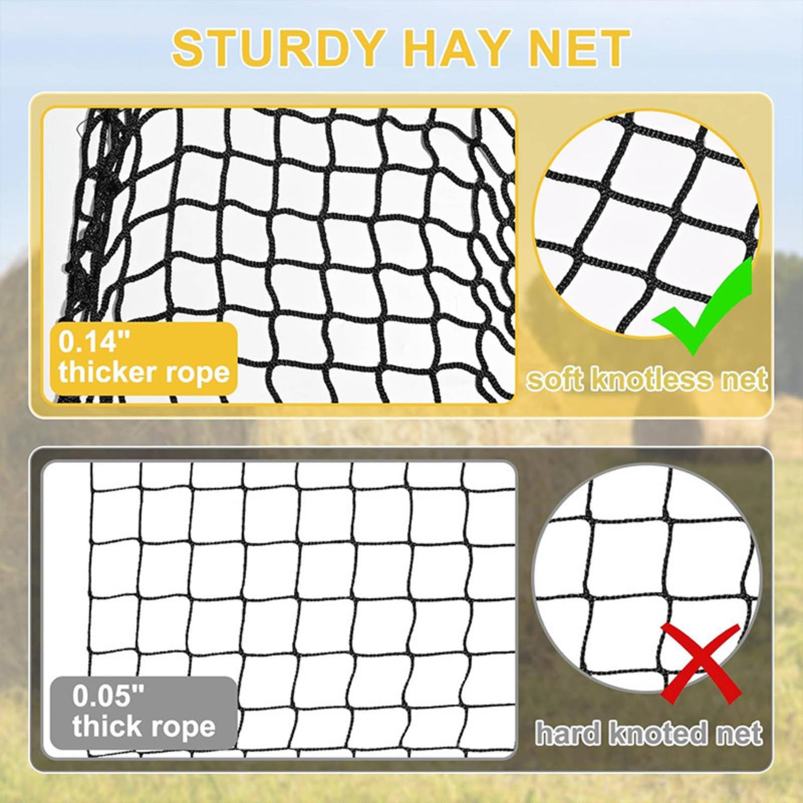 Large Hay Net Bag Long-Lasting - Mesh Feeder Bag avaliação e preço