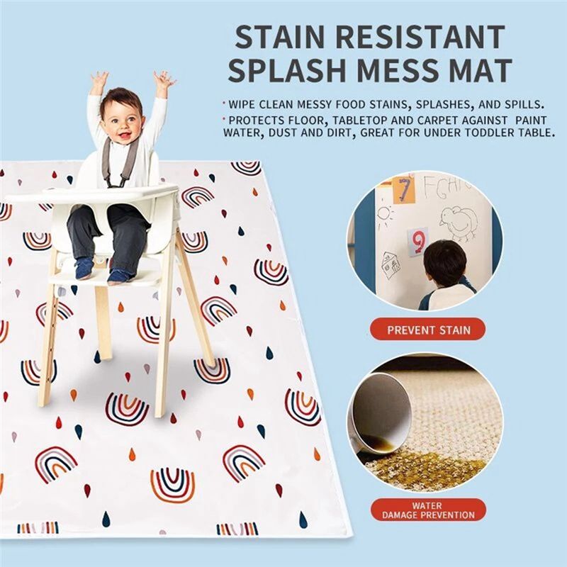 【FLASH DEAL】Anti-Slip Floor Sp - Highchair Splash Mat avaliação e preço