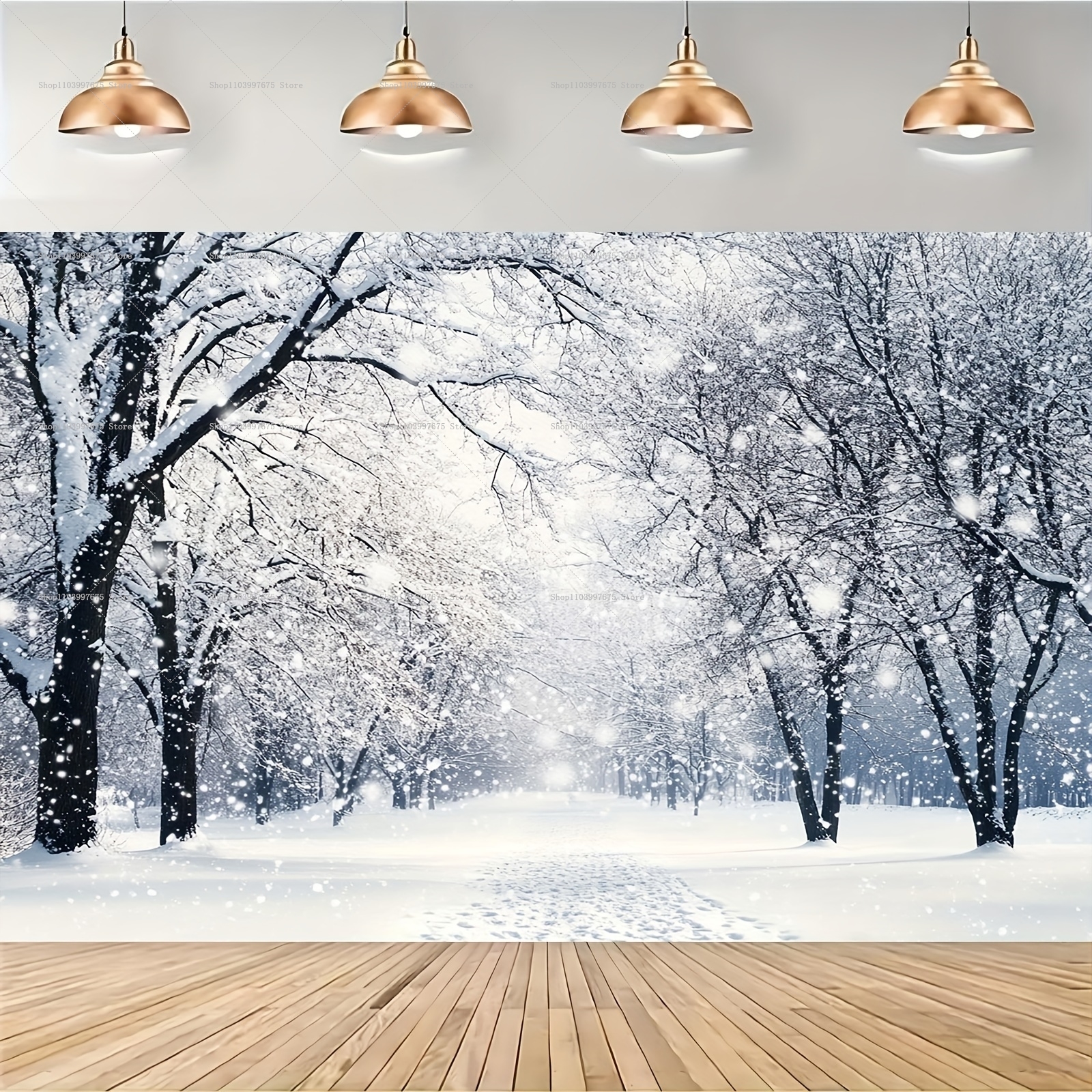 Snowy Forest Christmas Backdro - Baby Food Processor avaliação e preço