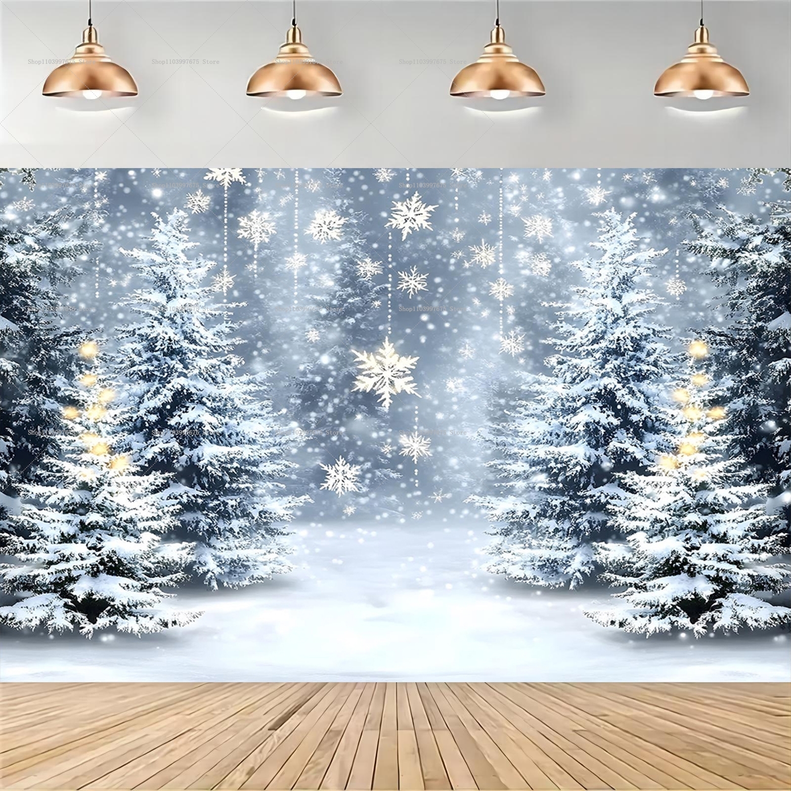 Snowy Forest Christmas Backdro - Baby Food Processor avaliação e preço