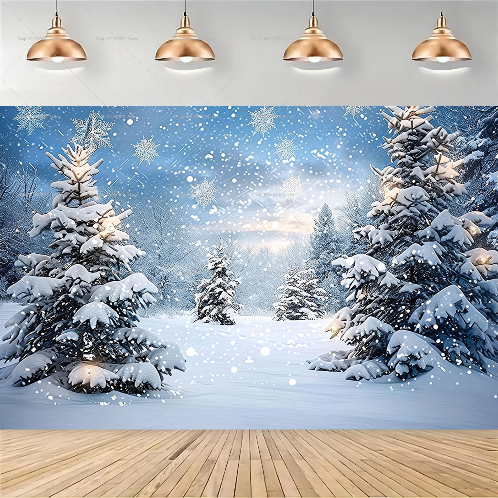 Snowy Forest Christmas Backdro - Baby Food Processor avaliação e preço
