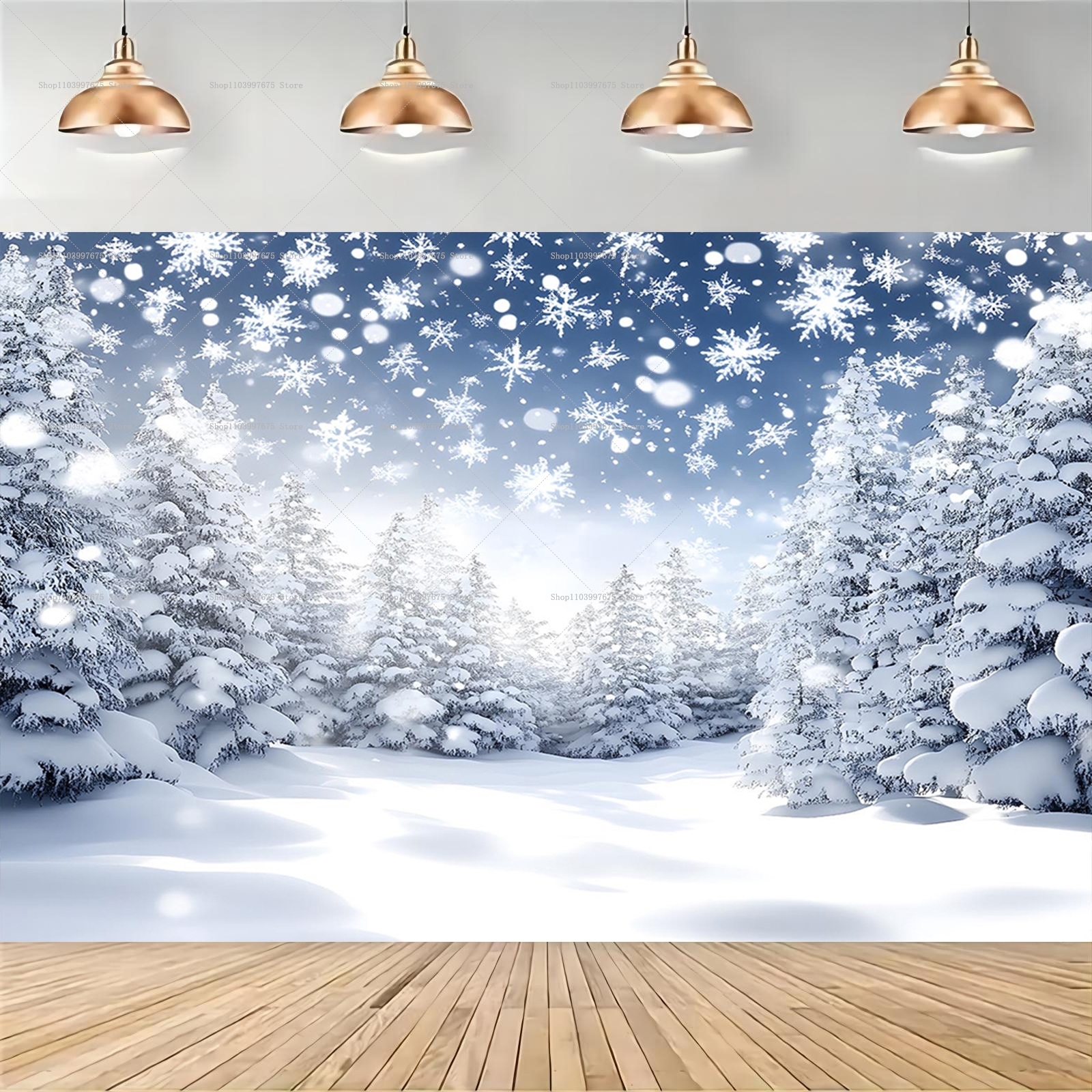 Snowy Forest Christmas Backdro - Baby Food Processor avaliação e preço