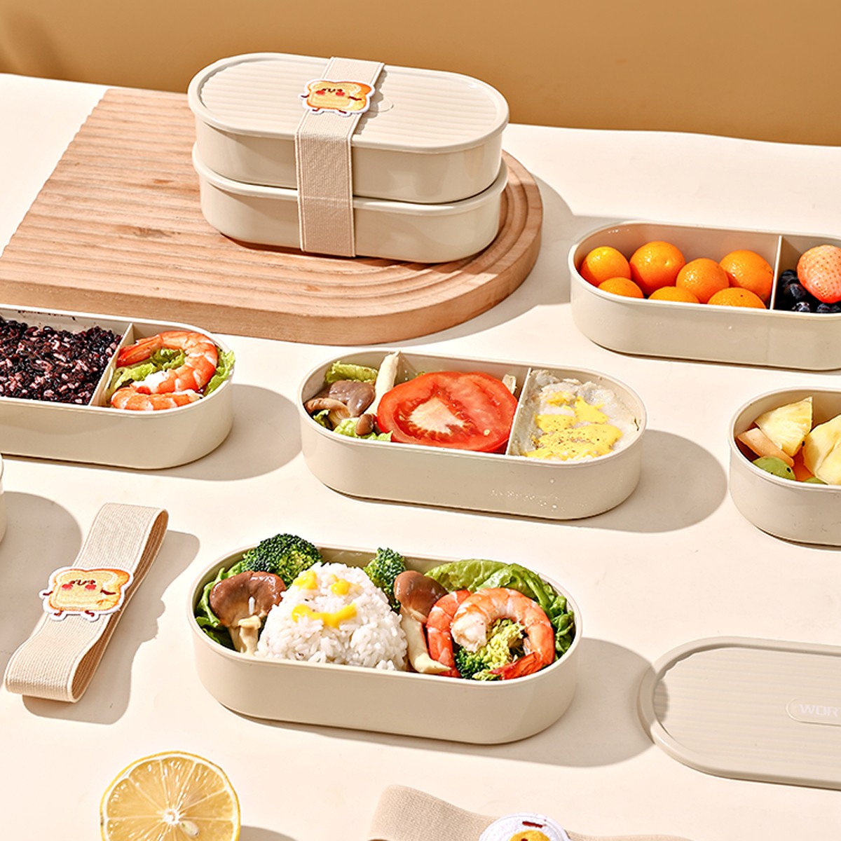 Oval Plastic Lunch Box Kids St - Baby Food Fruits avaliação e preço