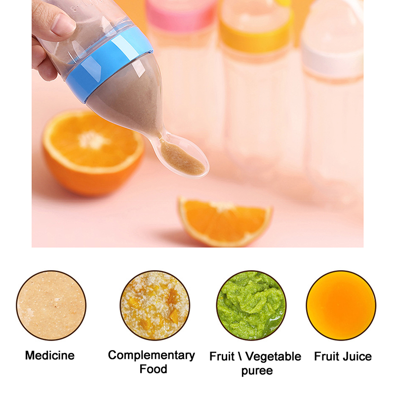 Squeezing Feeding Bottle Silic - Baby Food Newborn avaliação e preço