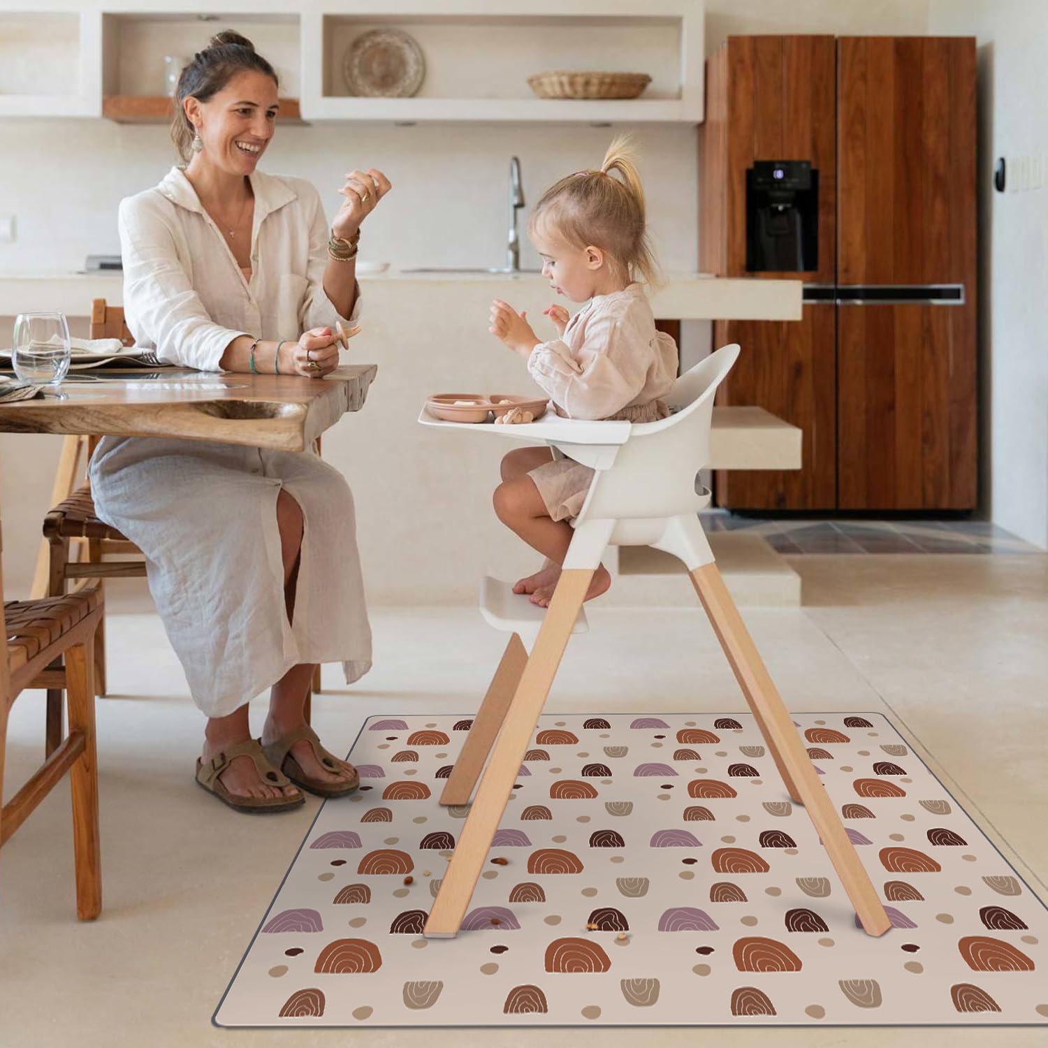 Boho Rainbow Baby Splat Mat fo - Highchair Splash Mat avaliação e preço