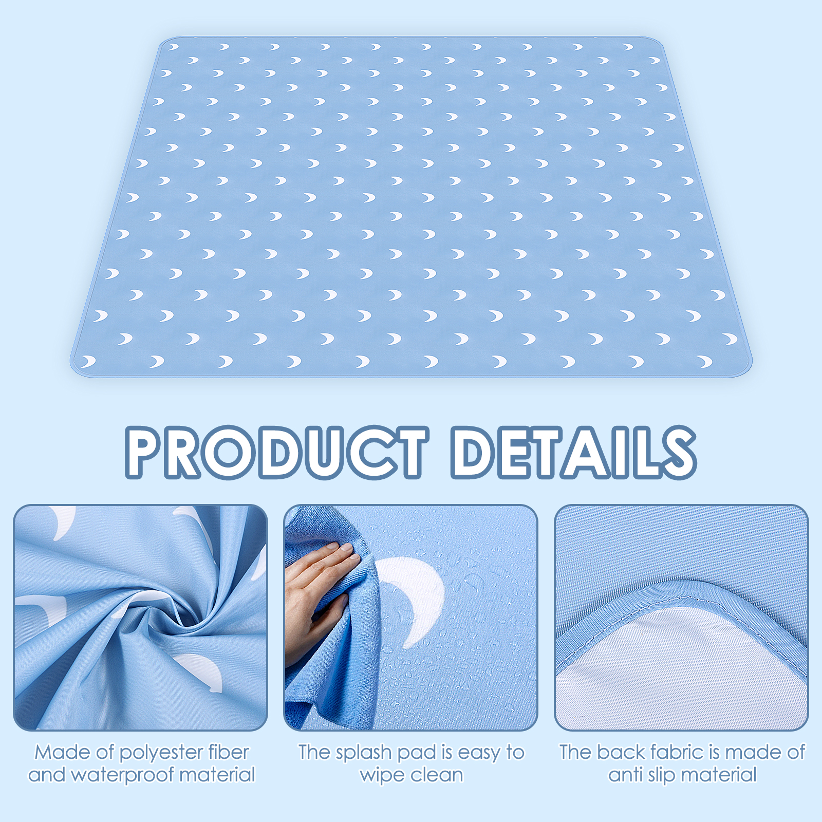Baby Play Mat 51 Inch Waterpro - Highchair Splash Mat avaliação e preço