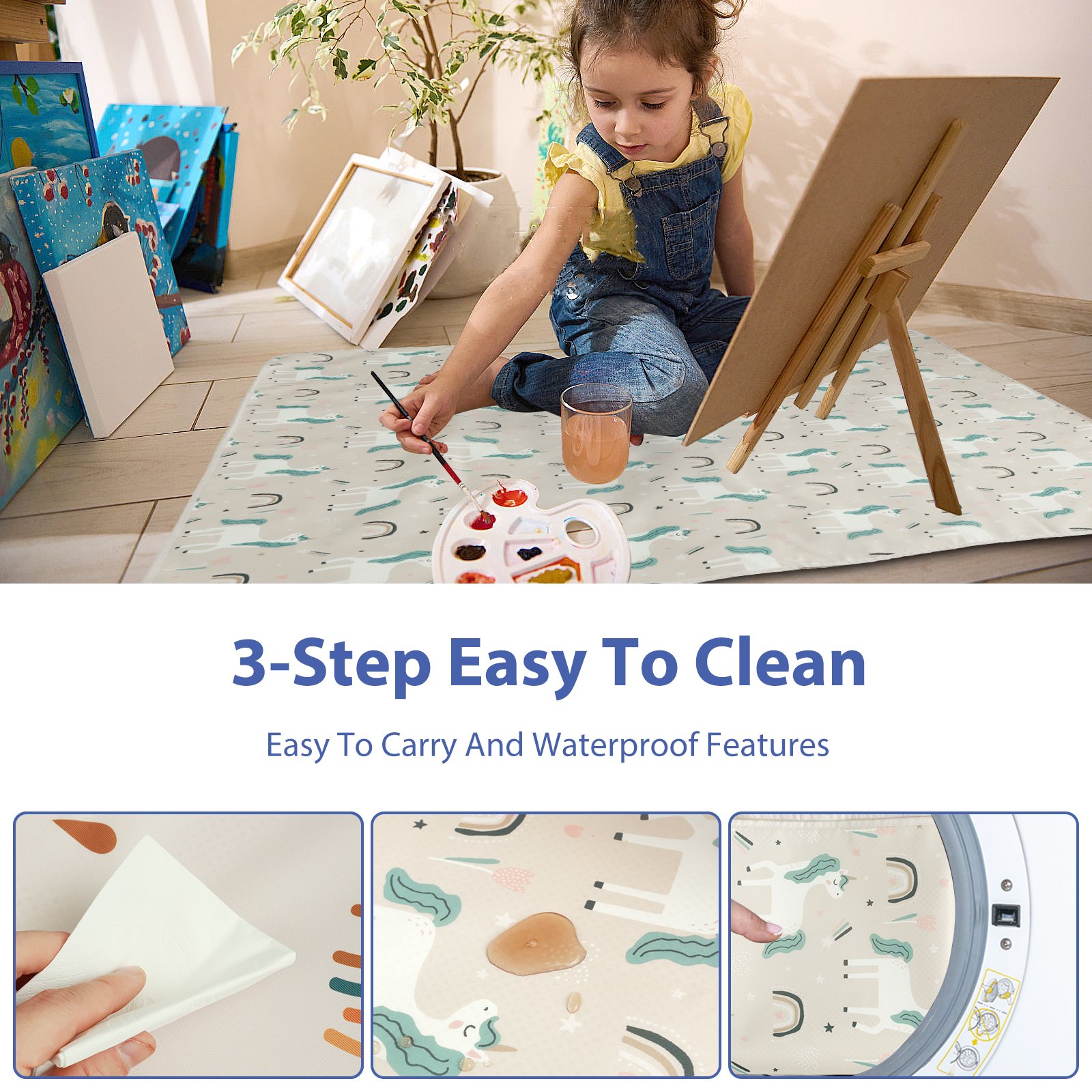 Baby High Chair Splat Mat Port - Highchair Splash Mat avaliação e preço