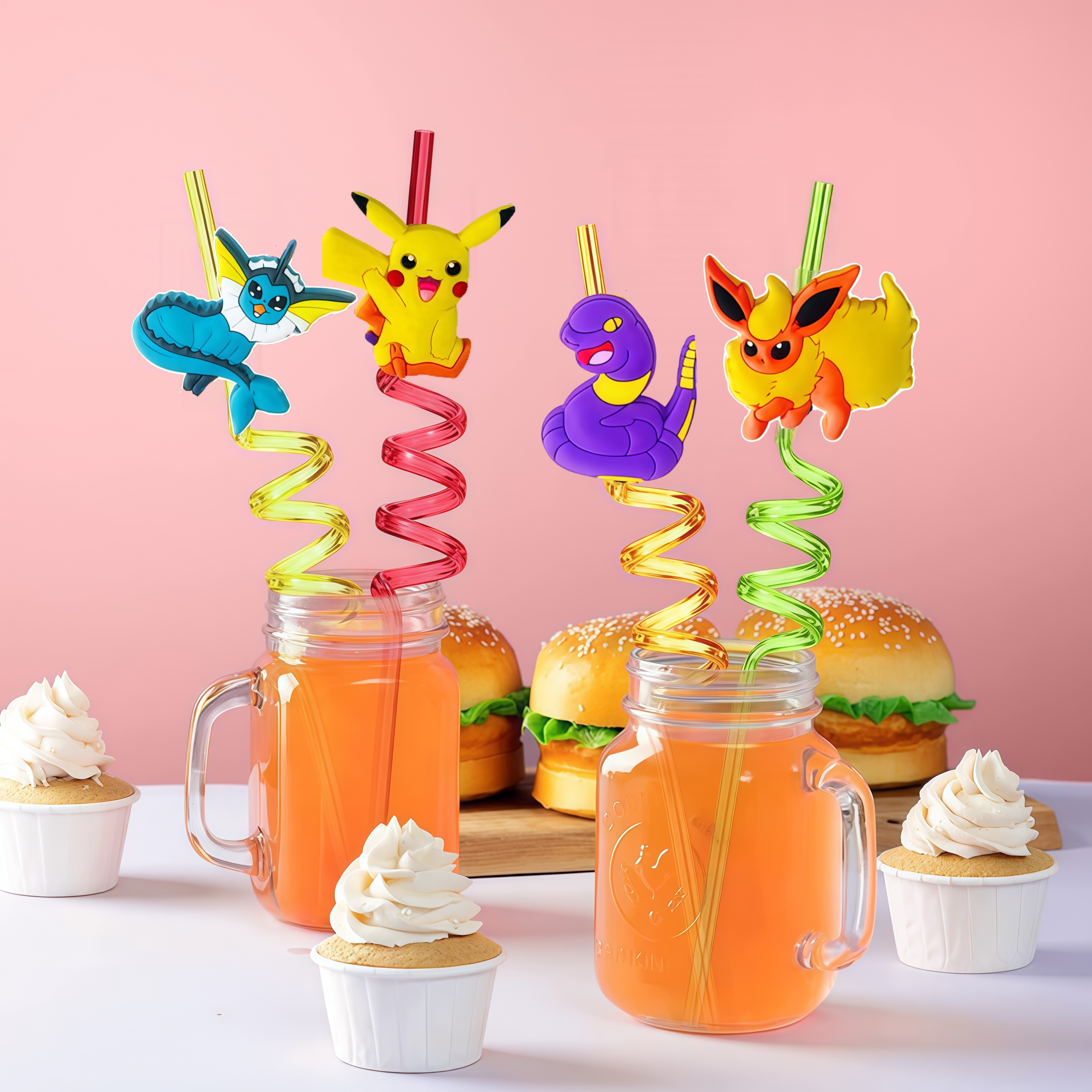 Pokemon Birthday Straws Birthd - Baby Food Fruits avaliação e preço