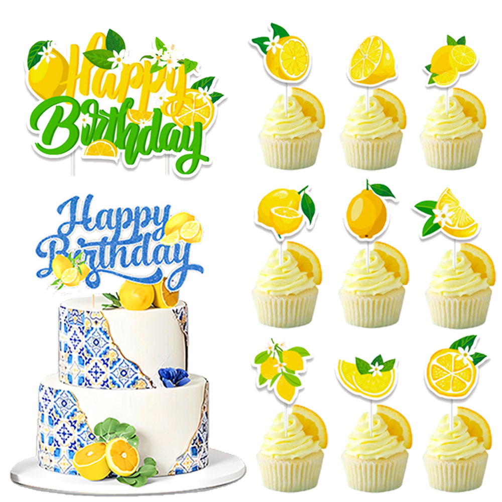 Lemon Cupcake Toppers Summer C - Baby Food Fruits avaliação e preço