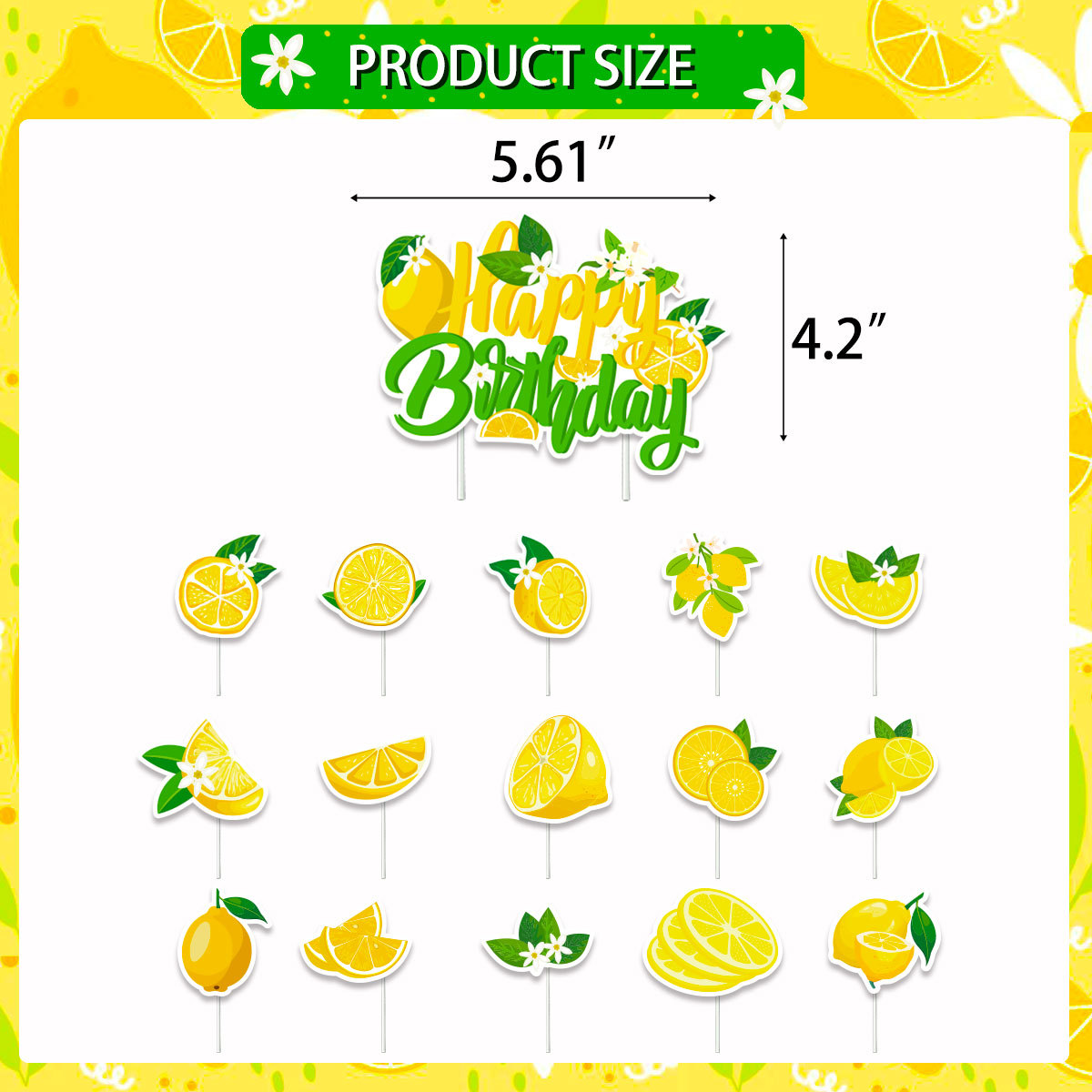 Lemon Cupcake Toppers Summer C - Baby Food Fruits avaliação e preço