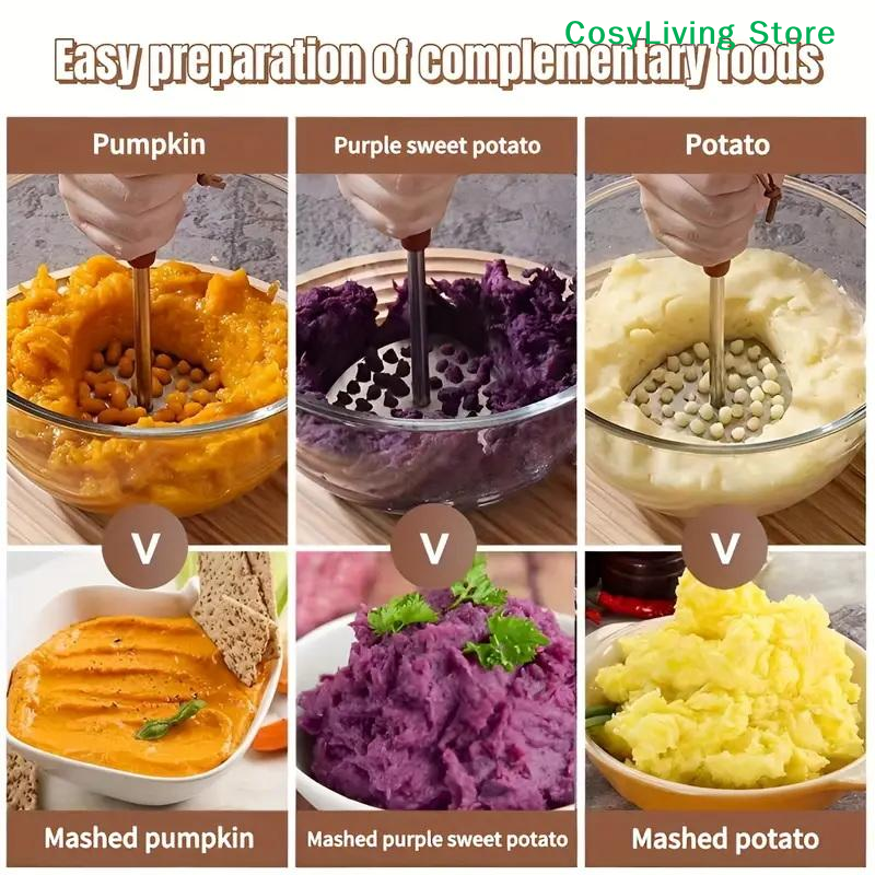 1Pcs Stainless Steel Mashed Po - Baby Food With Sweet Potato avaliação e preço