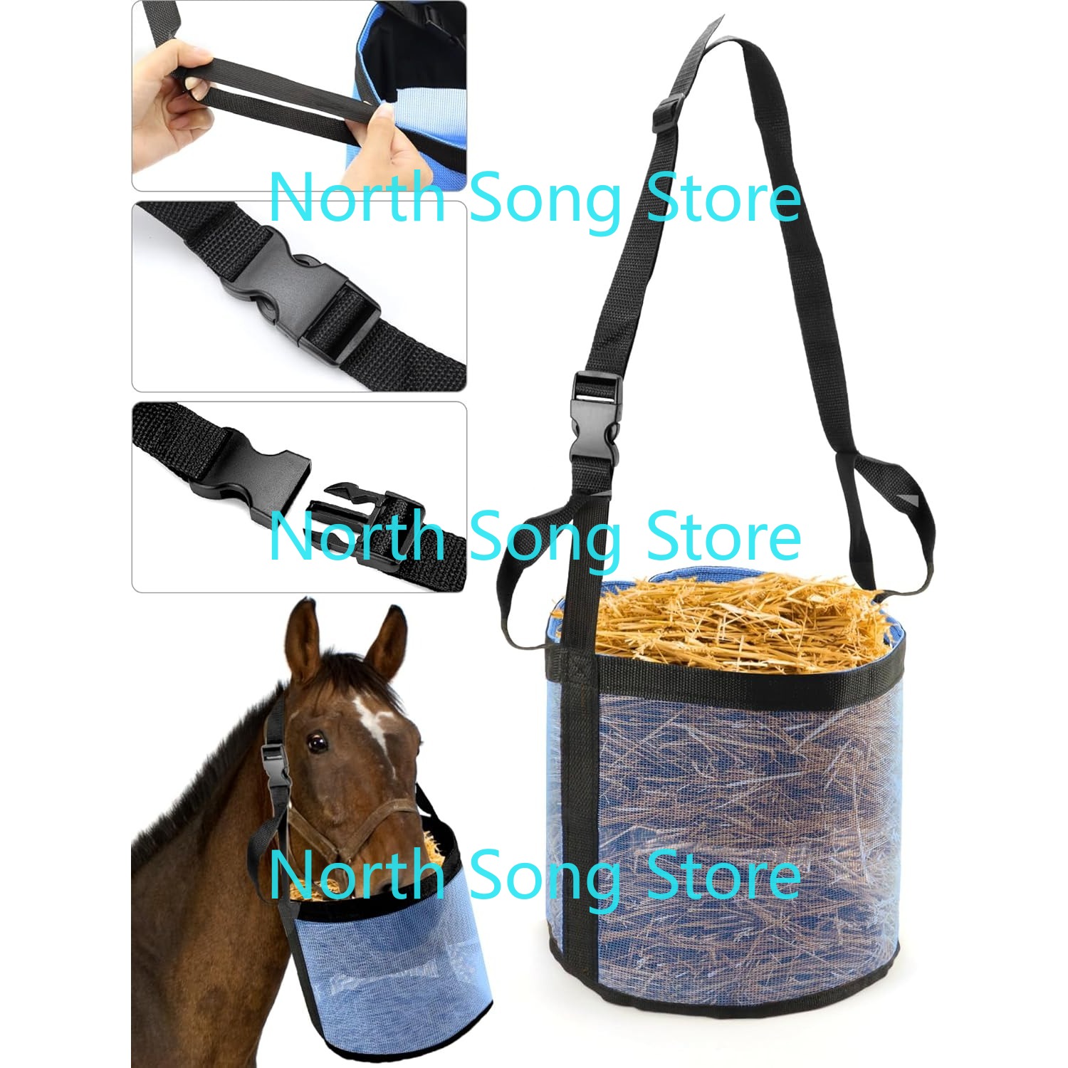 2 Pack Horse Feed Bag for Grai - Mesh Feeder Bag avaliação e preço