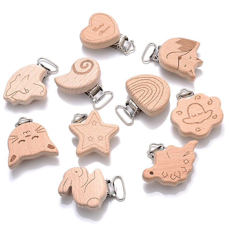 5Pcs Wooden Pacifier Clip Food - Baby Food Natural avaliação e preço