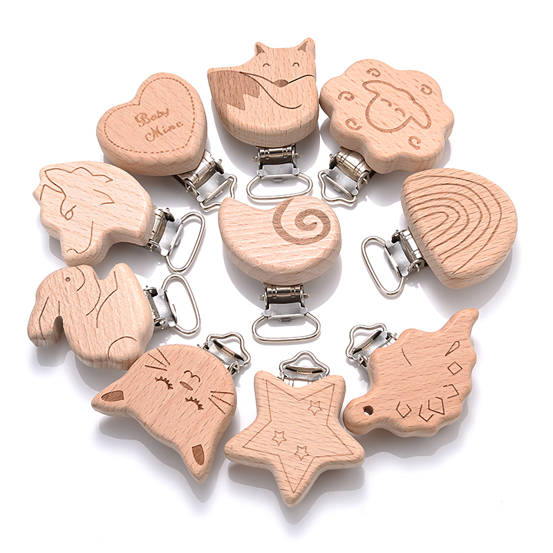 5Pcs Wooden Pacifier Clip Food - Baby Food Natural avaliação e preço